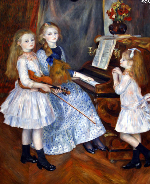 Daughters of Catulle Mendès painting (1888) by Pierre-Auguste Renoir at Metropolitan Museum of Art. New York, NY.