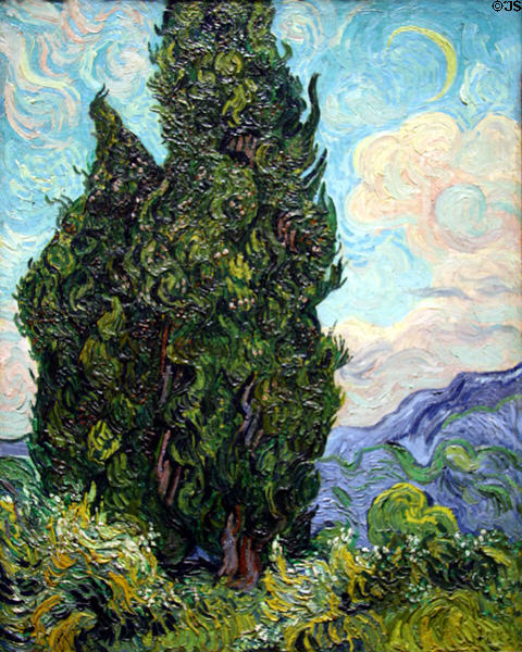 Cypresses (1889) by Vincent van Gogh at Metropolitan Museum of Art. New York, NY.