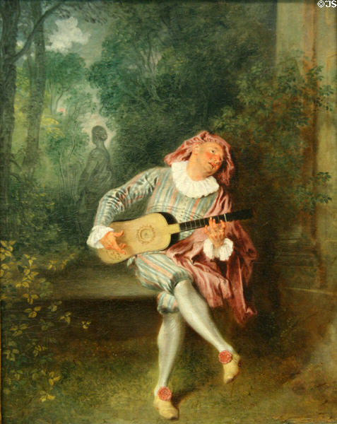 Mezzetin painting (1718-20) by Jean Antoine Watteau at Metropolitan Museum of Art. New York, NY.