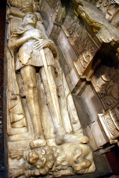 Tomb effigy (early 16thC) of Rodrigo de Cardenas from Church of San Pedro in Ocaña at Hispanic Society of America Museum. New York, NY.