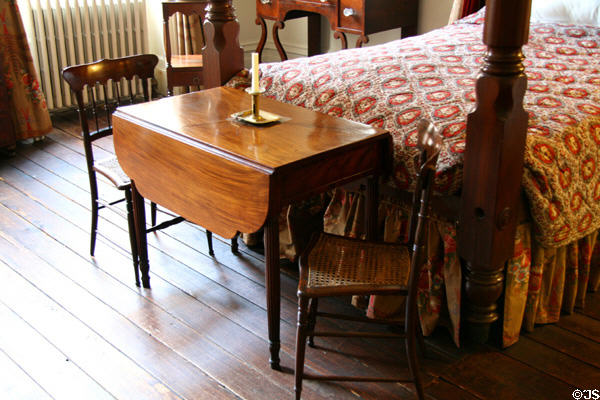Drop-leaf table in bedroom of Old Merchant's House Museum. New York, NY.