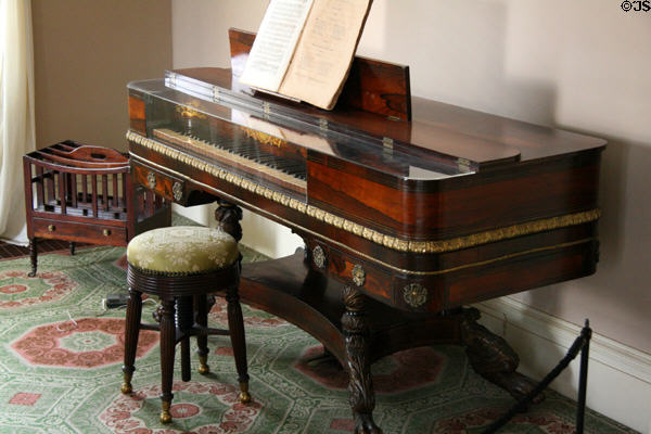 Antique rectangular piano-forte at Mount Vernon Hotel Museum. New York, NY.