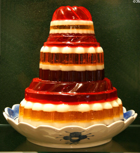 Multilayer gelatin dessert typical of period of Mount Vernon Hotel Museum. New York, NY.