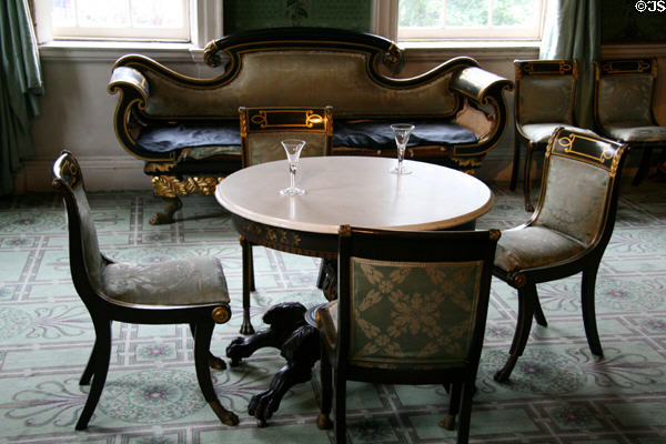 Front parlor (c1830s) with Second Empire- style furniture in Morris-Jumel Mansion. New York, NY.