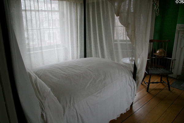Tester bed reproduced as to what George Washington might have used in his Bed Chamber at Morris-Jumel Mansion. New York, NY.