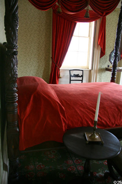 American tester bed (c1830-40) in Aaron Burr's Bed Chamber at Morris-Jumel Mansion. New York, NY.