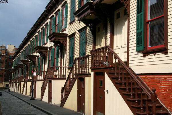 Sylvan Terrace row houses (1882) leading to Morris-Jumel Mansion. New York, NY.