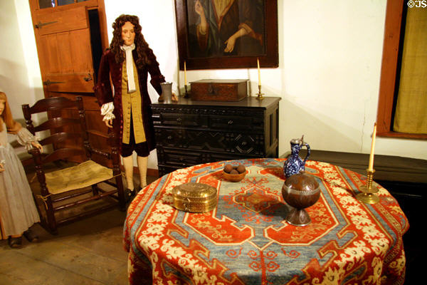Dutch alcove with colonial furniture (c17thC) at Museum of the City of New York. New York, NY.