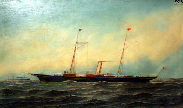 Painting of J. Pierpont Morgan's yacht Corsair III (c1899) by Antonio Jacobsen at Museum of the City of New York. New York, NY.