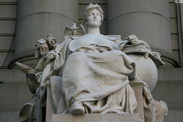 Sculpture of Europe from series of Four Continents (1907) by Daniel Chester French at U.S. Custom House. New York, NY.