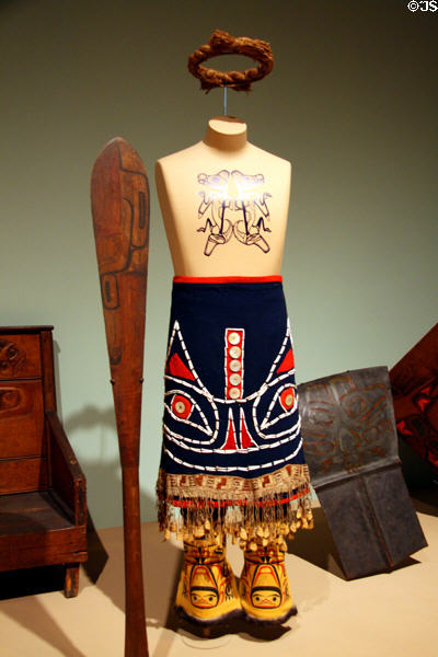 Haida paddle (c1880) & dance apron (c1890) at National Museum of American Indian. New York, NY.