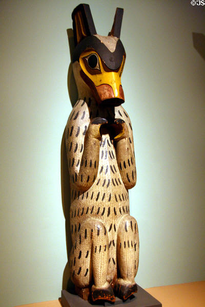Haida house post in form of wolf (1870-80) at National Museum of American Indian. New York, NY.