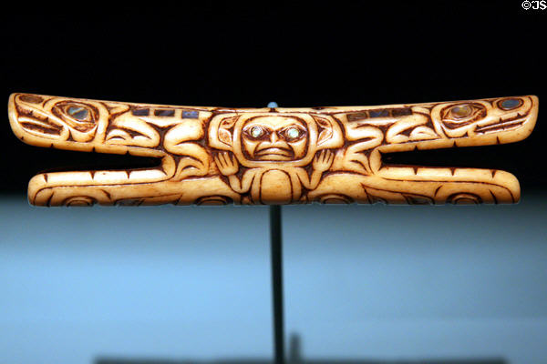 Gitxsan soul catcher with jaws at both ends at National Museum of American Indian. New York, NY.