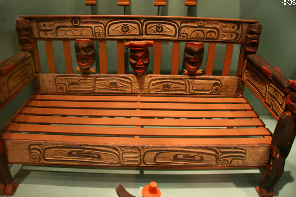 Heiltsuk chief's settee (c1908) at National Museum of American Indian. New York, NY.