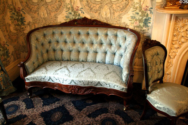 Sofa in front parlor of Theodore Roosevelt Birthplace. New York, NY.