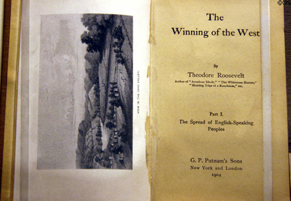 The Winning of the West book (1904) by Theodore Roosevelt at his Birthplace. New York, NY.