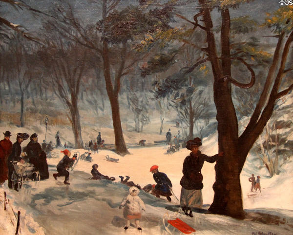 Central Park, Winter painting (c1905) by William Glackens at Metropolitan Museum of Art. New York, NY.