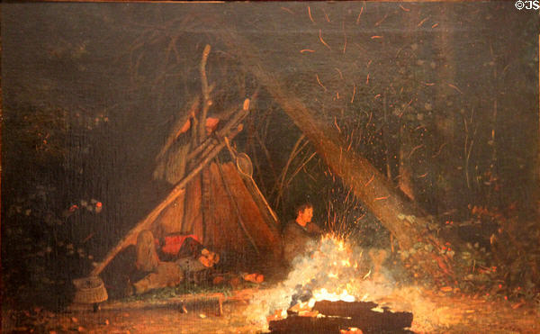 Camp Fire painting (1880) by Winslow Homer at Metropolitan Museum of Art. New York, NY.