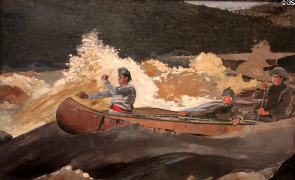 Shooting the Rapids, Saguenay River painting (1905-10) by Winslow Homer at Metropolitan Museum of Art. New York, NY.