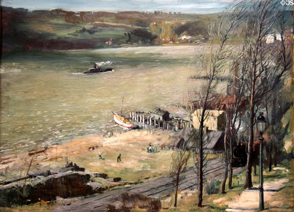 Up the Hudson painting (1908) by George Bellows at Metropolitan Museum of Art. New York, NY.