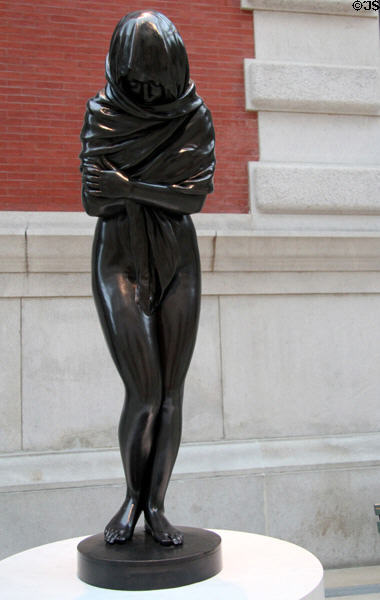 Bronze statue of Winter (1787) by Jean-Antoine Houdon at Metropolitan Museum of Art. New York, NY.