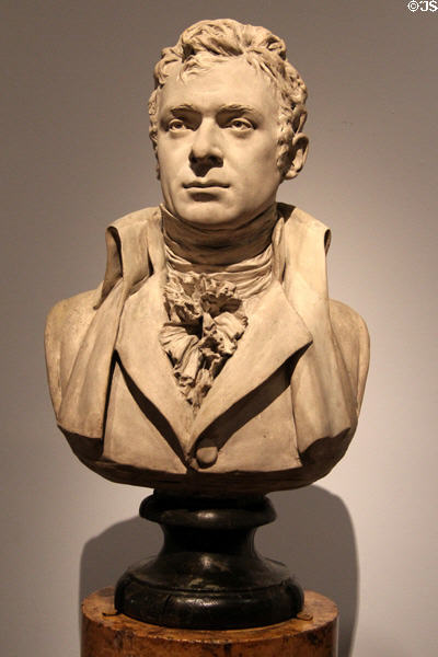 Robert Fulton plaster bust (1804) by Jean-Antoine Houdon at Metropolitan Museum of Art. New York, NY.