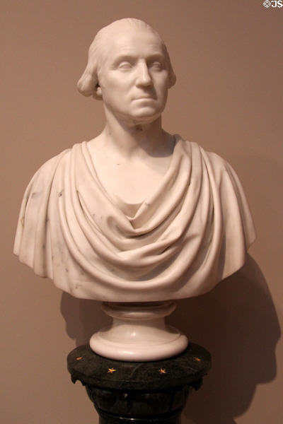 George Washington marble bust (1838) by Hiram Powers at Metropolitan Museum of Art. New York, NY.