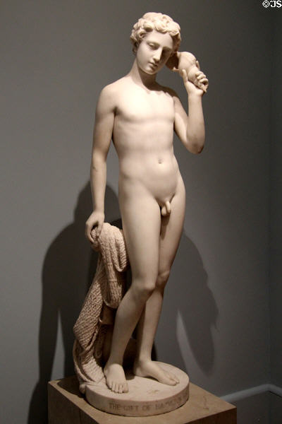 Fisher Boy marble sculpture (1841) by Hiram Powers at Metropolitan Museum of Art. New York, NY.