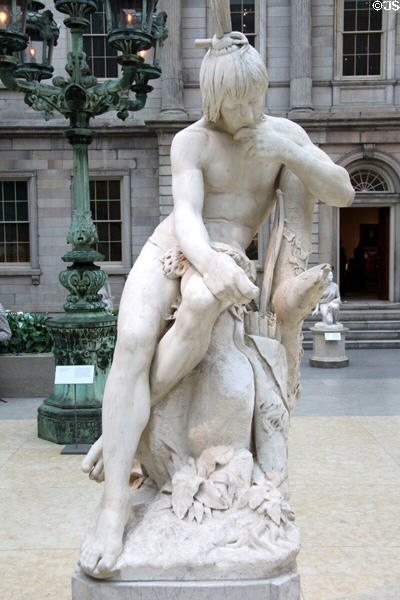 Hiawatha marble sculpture (1874) by Augustus Saint-Gaudens at Metropolitan Museum of Art. New York, NY.