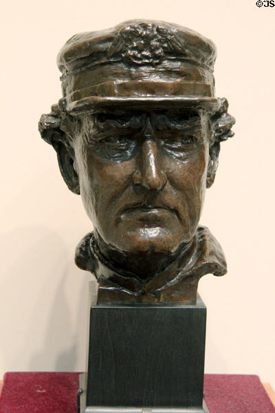 Admiral David Glasgow Farragut Monument bronze portrait head (1910) by Augustus Saint-Gaudens at Metropolitan Museum of Art. New York, NY.