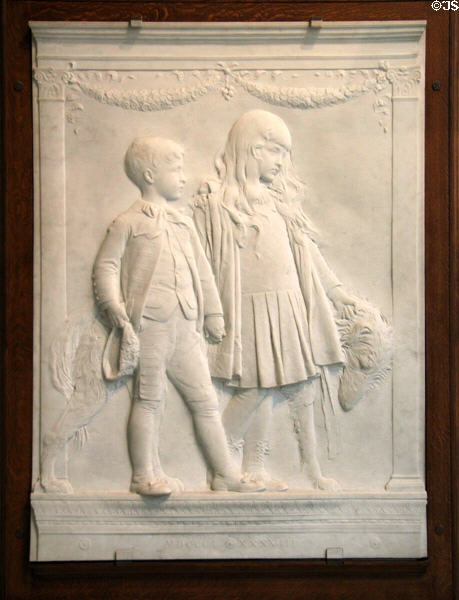Children of Jacob H. Schiff marble relief (1906-7) by Augustus Saint-Gaudens at Metropolitan Museum of Art. New York, NY.