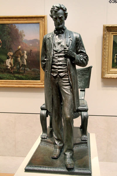 Standing Abraham Lincoln bronze statue (1911) by Augustus Saint-Gaudens at Metropolitan Museum of Art. New York, NY.