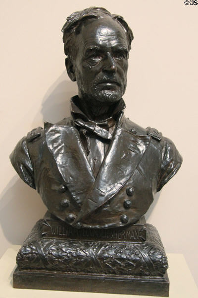 General William Tecumseh Sherman bronze bust (1888) by Augustus Saint-Gaudens at Metropolitan Museum of Art. New York, NY.