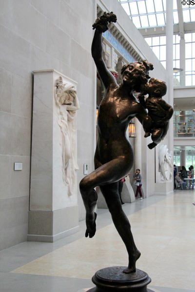 Bacchante & Infant Faun bronze sculpture (1894, cast 1894) by Frederick William MacMonnies at Metropolitan Museum of Art. New York, NY.