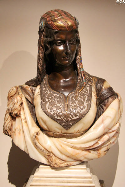 Jewish Woman of Algiers sculpture 1862 by Charles-Henri-Joseph Cordier of Paris mode of bronze & various marbles at Metropolitan Museum of Art. New York, NY.