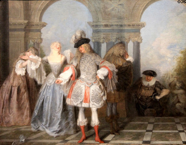 French Comedians painting (1720-1) by Antoine Watteau at Metropolitan Museum of Art. New York, NY.