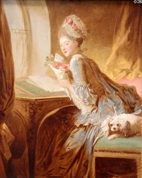 Love Letter painting (early 1770s) by Jean Honoré Fragonard at Metropolitan Museum of Art. New York, NY.
