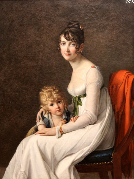 Mme Philippe Panon Debassayns de Richemont & her son Eugène portrait (1802) by Marie Guillelmine Benoist at Metropolitan Museum of Art. New York, NY.