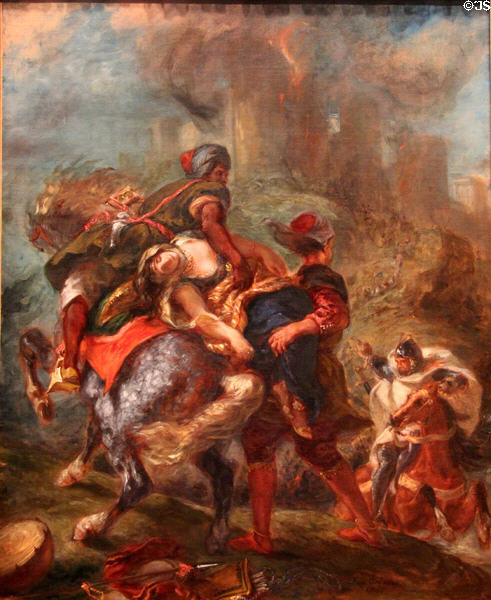 Abduction of Rebecca painting (1846) by Eugène Delacroix at Metropolitan Museum of Art. New York, NY.