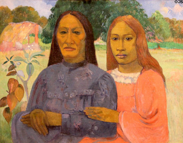 Two Women painting (1901 or 2) by Paul Gauguin at Metropolitan Museum of Art. New York, NY.