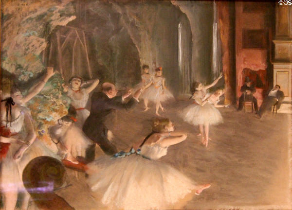 Rehearsal Onstage painting (c1874) by Edgar Degas at Metropolitan Museum of Art. New York, NY.