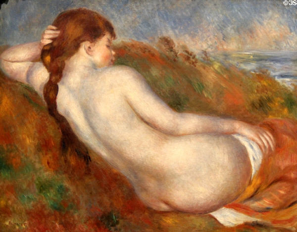 Reclining Nude painting (1883) by Auguste Renoir at Metropolitan Museum of Art. New York, NY.