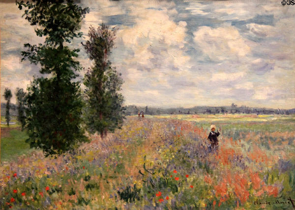 Poppy Fields near Argenteuil painting (1875) by Claude Monet at Metropolitan Museum of Art. New York, NY.