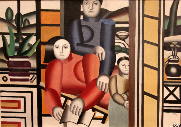 Three Women by a Garden painting (1922) by Fernand Léger at Metropolitan Museum of Art. New York, NY.