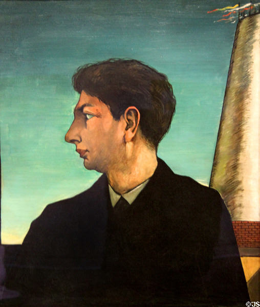 Giorgio de Chirico self portrait (1912-3) at Metropolitan Museum of Art. New York, NY.