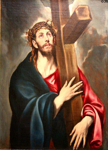 Christ Carrying the Cross painting (c1577-87) by El Greco at Metropolitan Museum of Art. New York, NY.