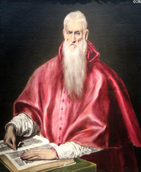 St Jerome as Scholar painting (c1610) by El Greco at Metropolitan Museum of Art. New York, NY.