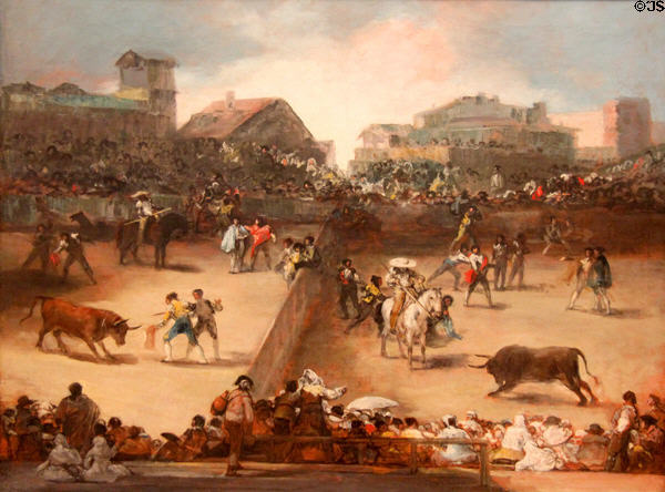 Bullfight in Divided Ring painting attrib. Goya at Metropolitan Museum of Art. New York, NY.