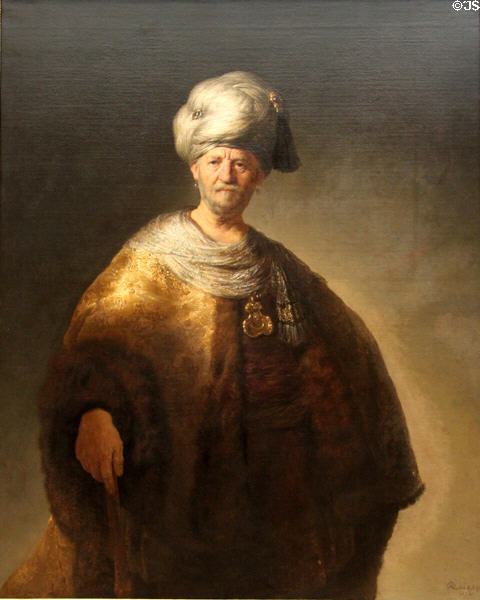 Man in Oriental Costume painting (1632) by Rembrandt at Metropolitan Museum of Art. New York, NY.