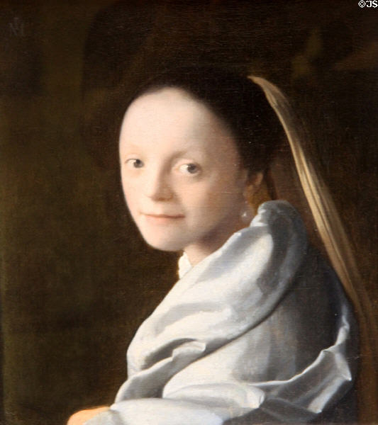 Study of a Young Woman painting (c1665-7) by Johannes Vermeer at Metropolitan Museum of Art. New York, NY.